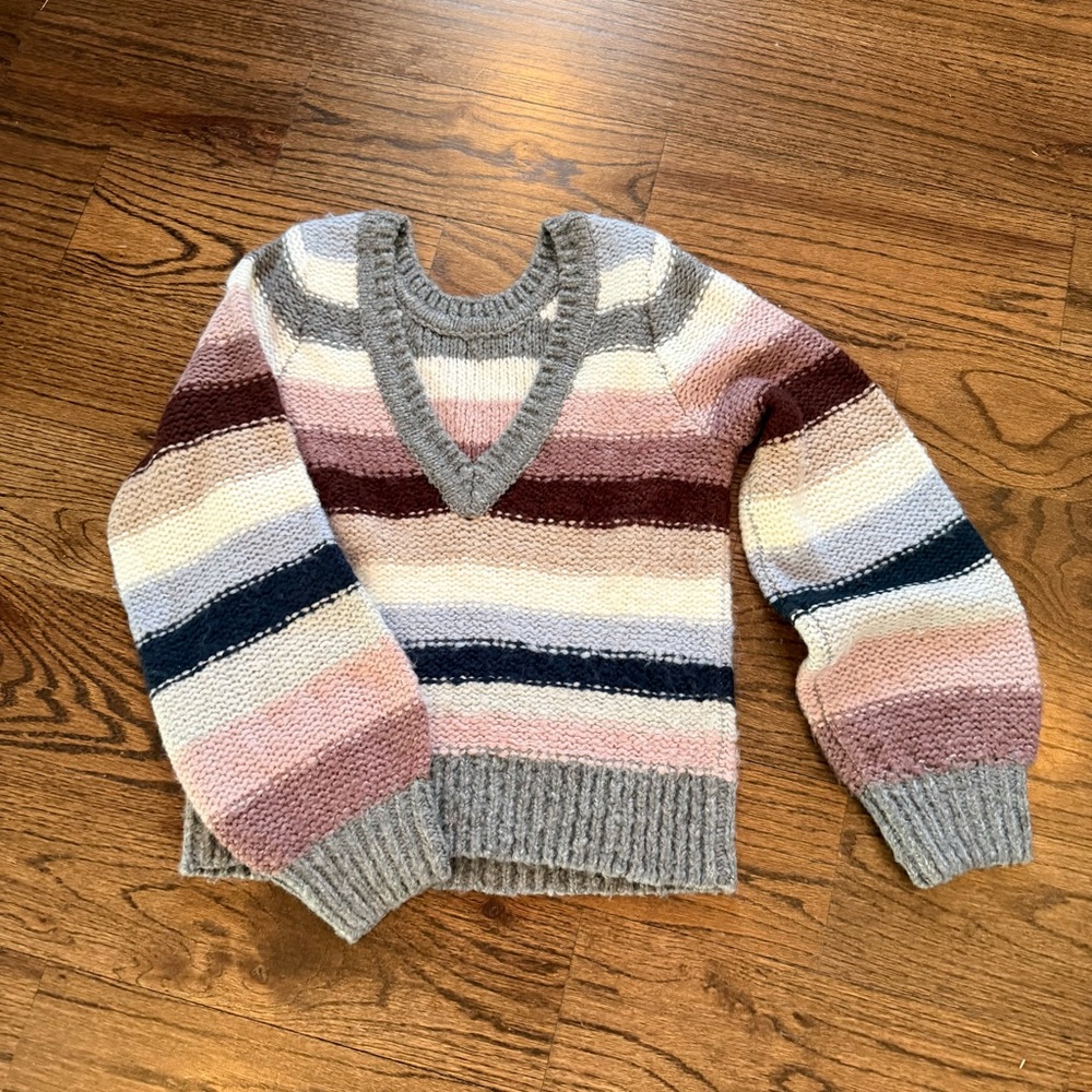 Abercrombie & Fitch Multicolor Striped V-Neck Sweater